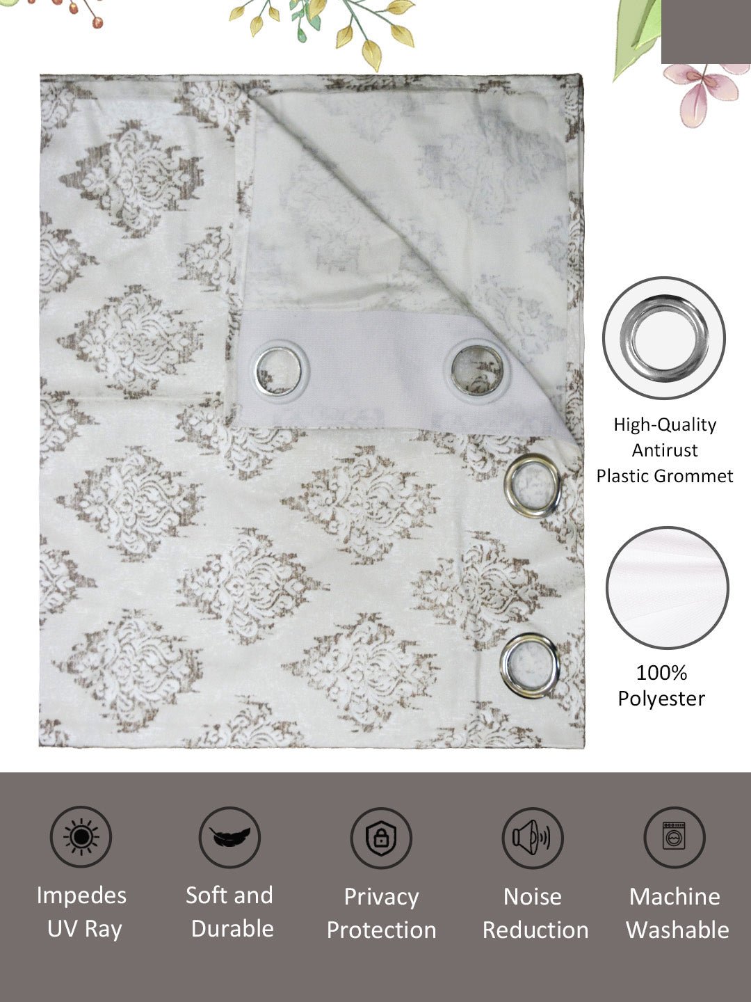 Vogue Soft Ivory Collection Solid Door Drapes Curtain - Set of 2 by Athom Living - Athom Living