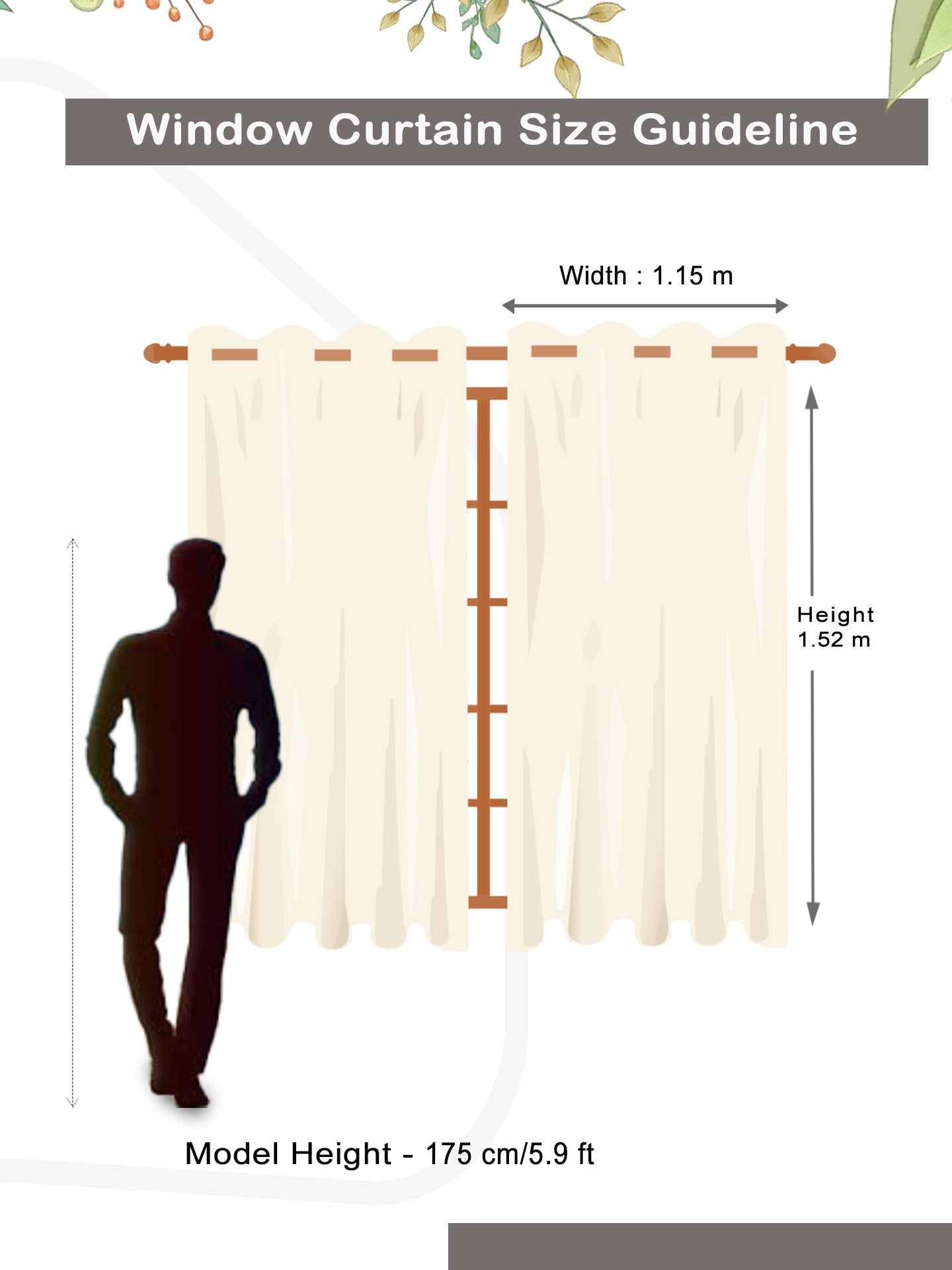 Vogue Soft Light Brown Collection Solid Window Drapes Curtain - Set of 2 by Athom Living - Athom Living