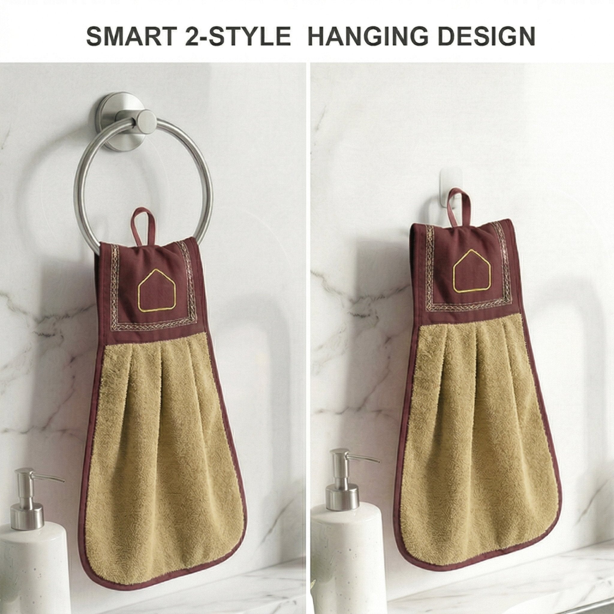 Wash Basin Kitchen Towel Beige Pack of 2 by Athom Living - Athom Living