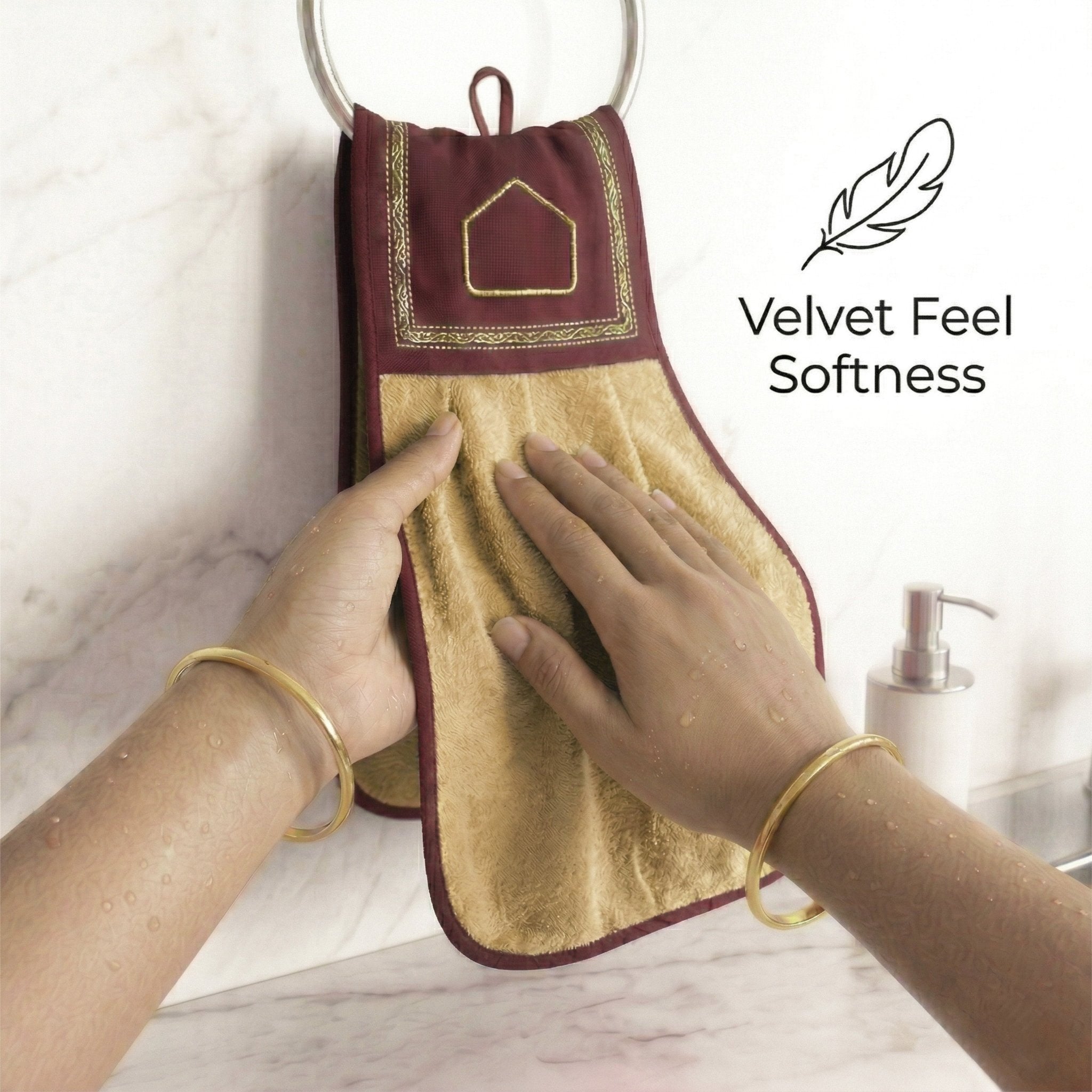 Wash Basin Kitchen Towel Beige Pack of 2 by Athom Living - Athom Living