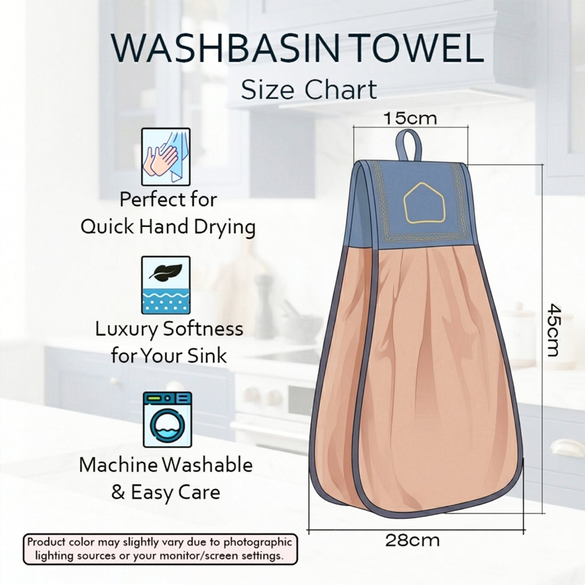Wash Basin Kitchen Towel Beige Pack of 2 by Athom Living - Athom Living