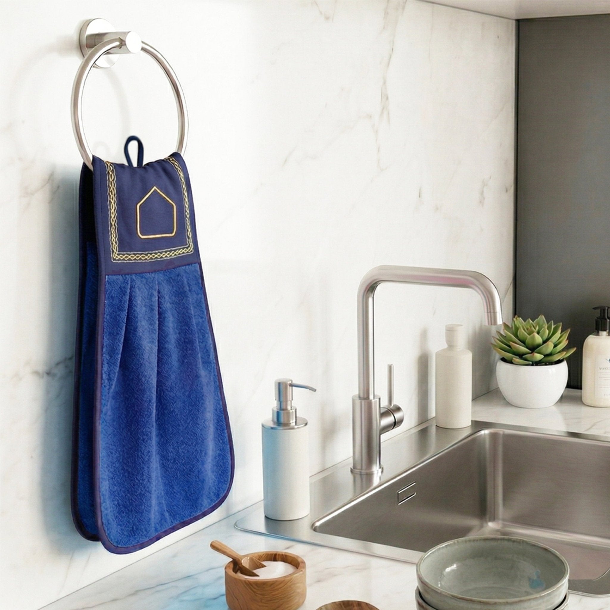 Wash Basin Kitchen Towel Blue by Athom Living - Athom Living