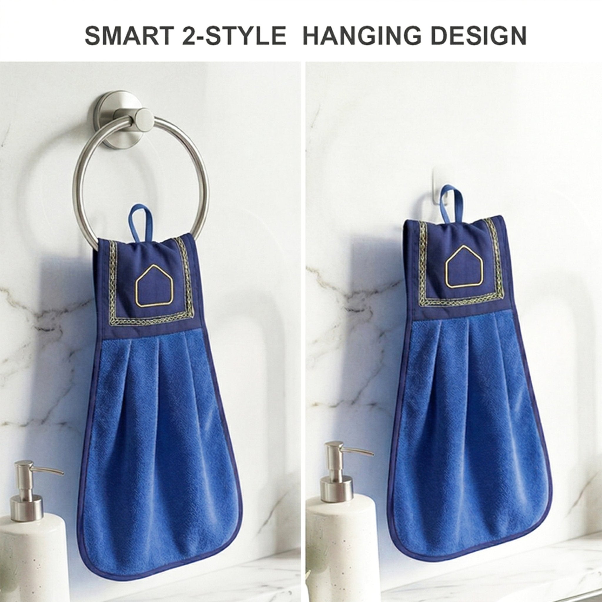 Wash Basin Kitchen Towel Blue Pack of 2 by Athom Living - Athom Living