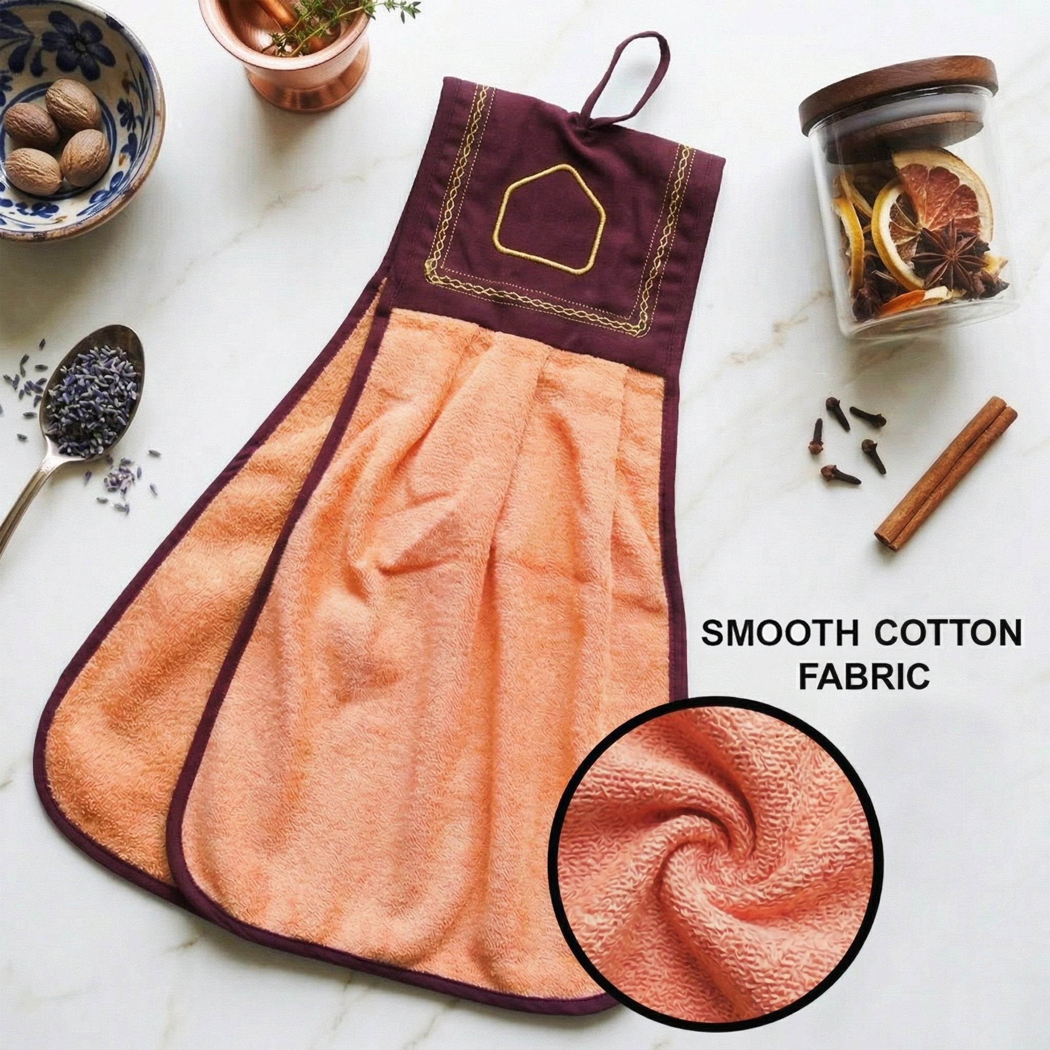Wash Basin Kitchen Towel Orange Pack of 2 by Athom Living - Athom Living
