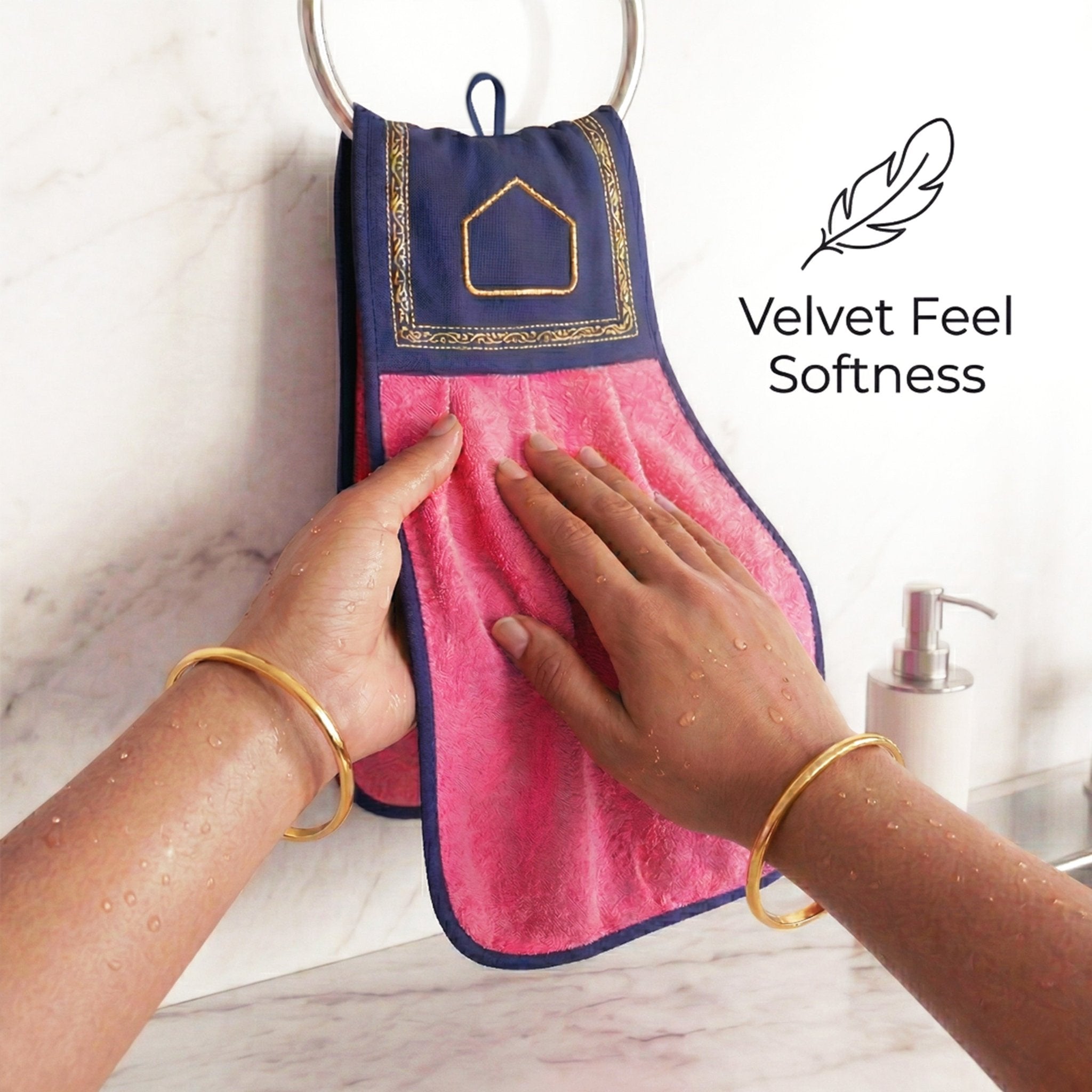 Wash Basin Kitchen Towel Pink by Athom Living - Athom Living