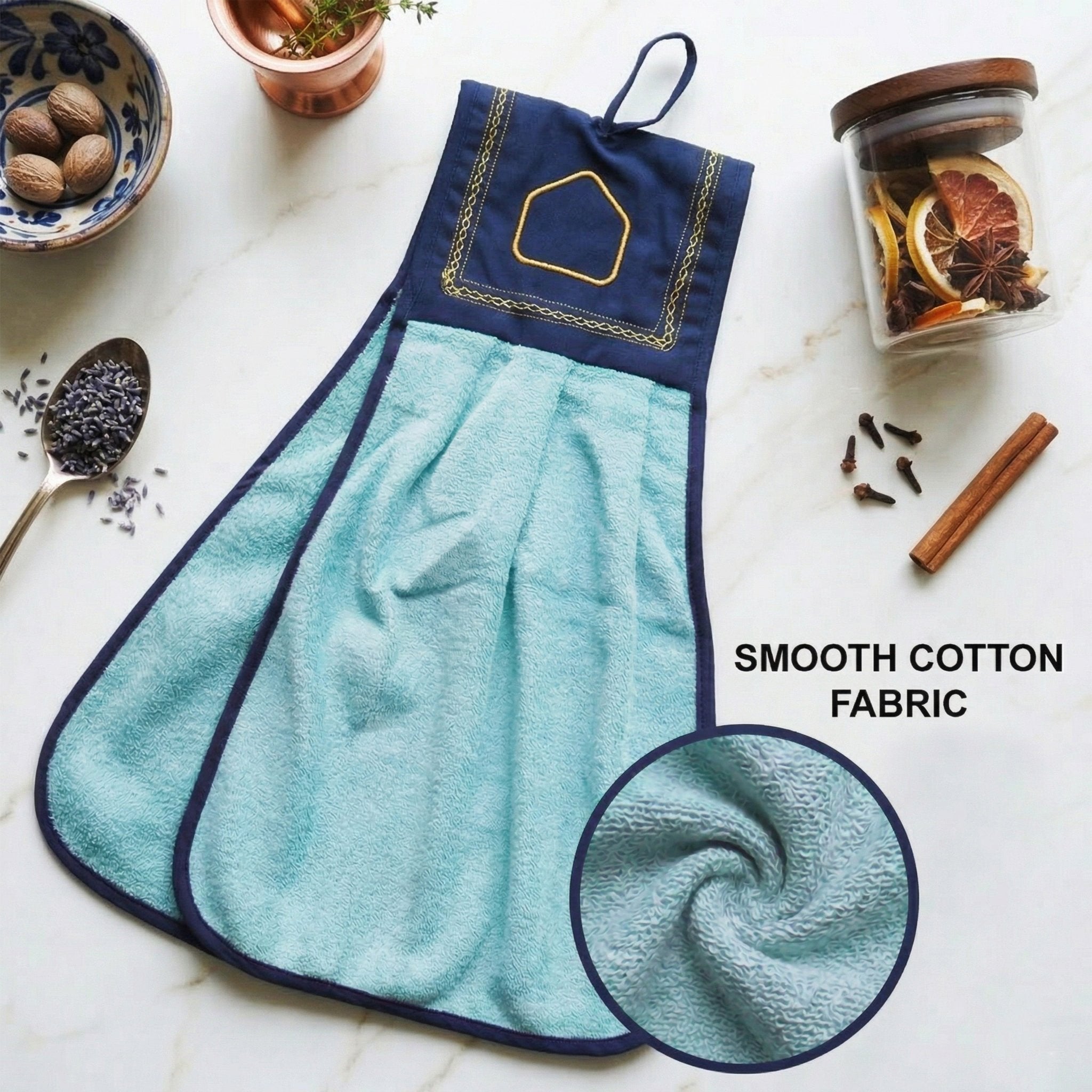 Wash Basin Kitchen Towel Sea Blue Pack of 2 by Athom Living - Athom Living