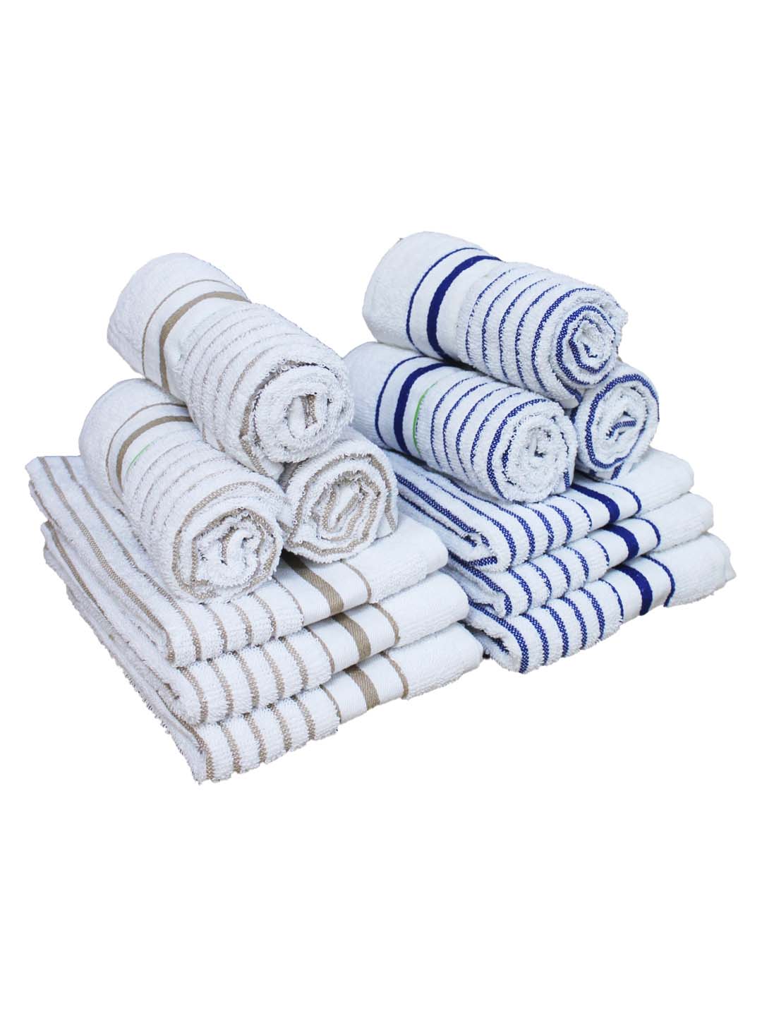 White Cotton Soft Hand Towels (Pack of 12) by Athom Living - Athom Living