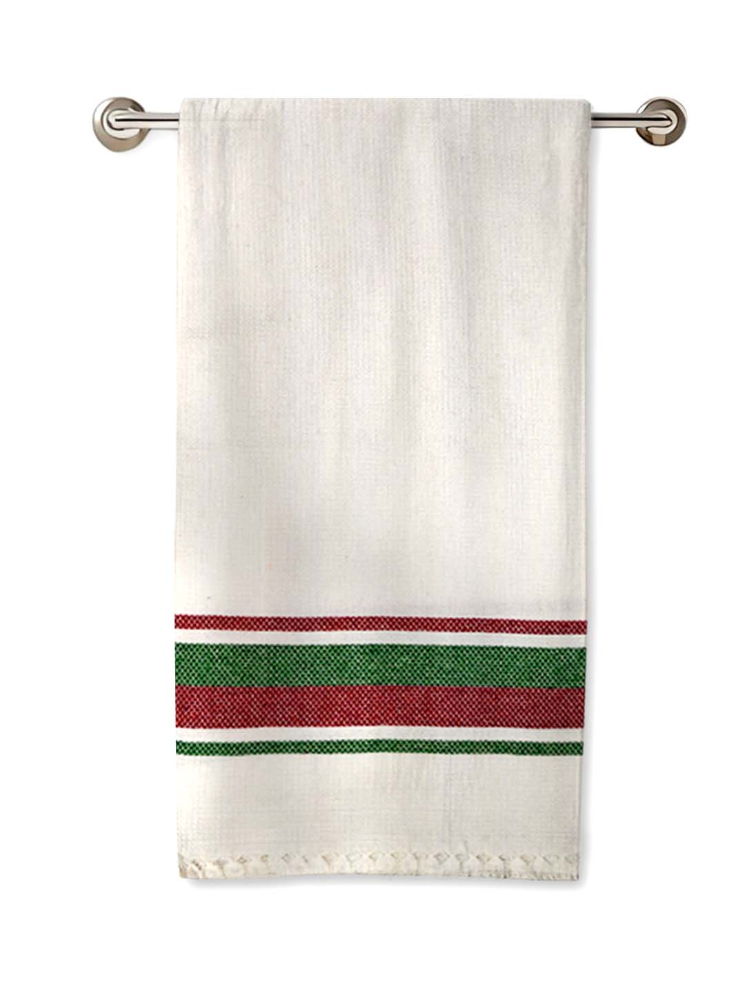 White Waffled Premium Coton Bath Towel by Athom Living - Athom Living
