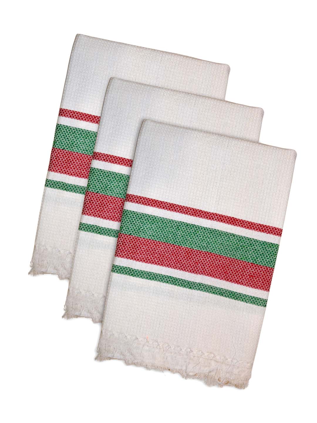 White Waffled Premium Coton Bath Towel (Pack of 3) by Athom Living - Athom Living