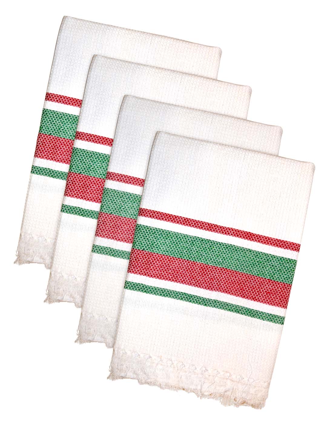 White Waffled Premium Coton Bath Towel (Pack of 4) by Athom Living - Athom Living