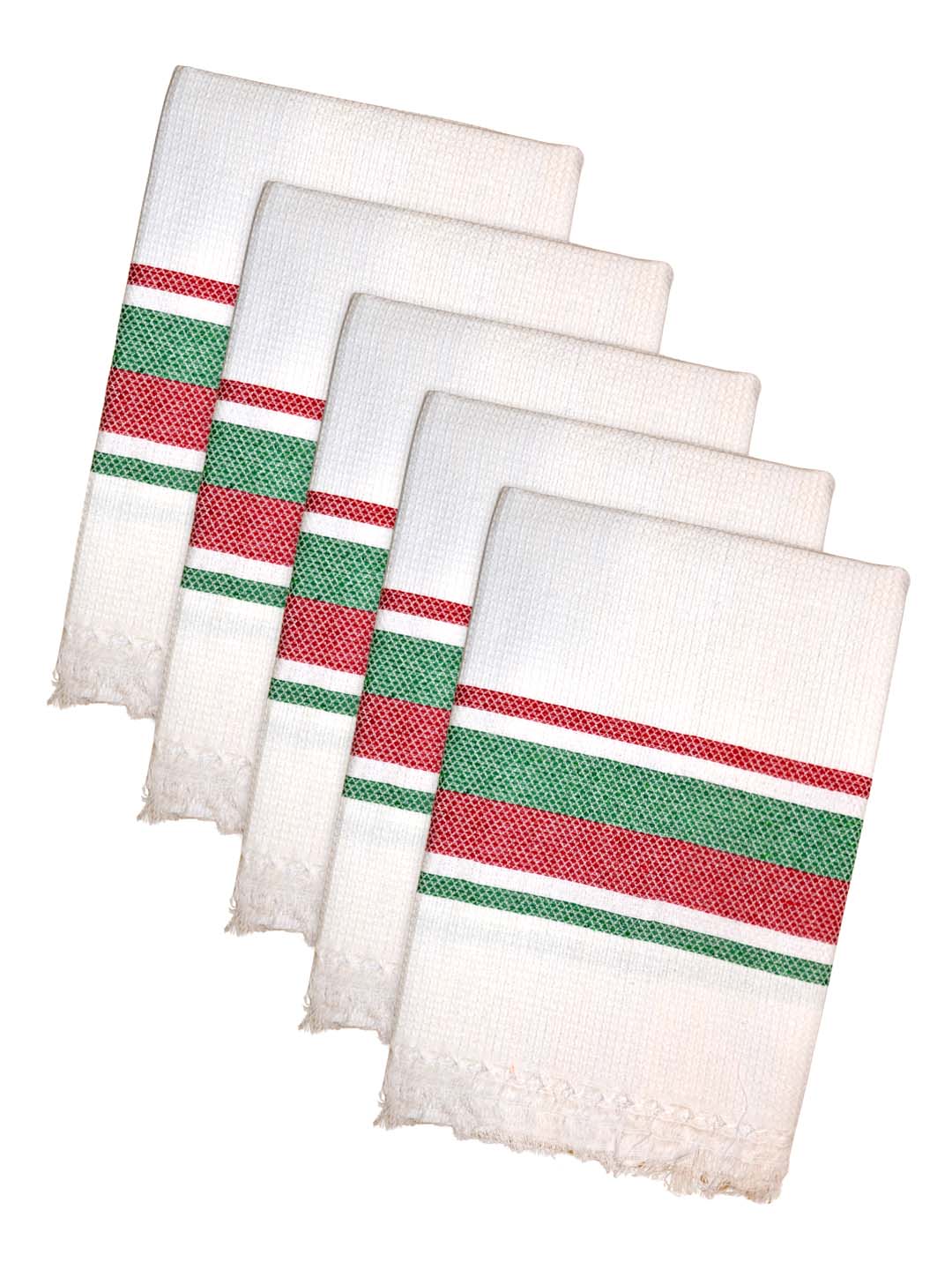 White Waffled Premium Coton Bath Towel (Pack of 5) by Athom Living - Athom Living