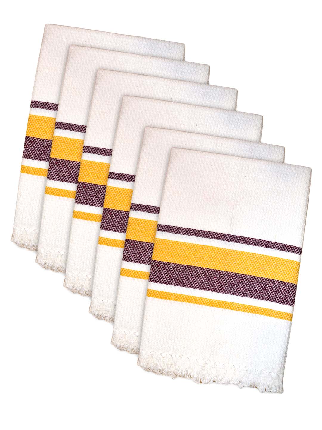 White Waffled Premium Cotton Bath Towel (Pack of 6) by Athom Living - Athom Living