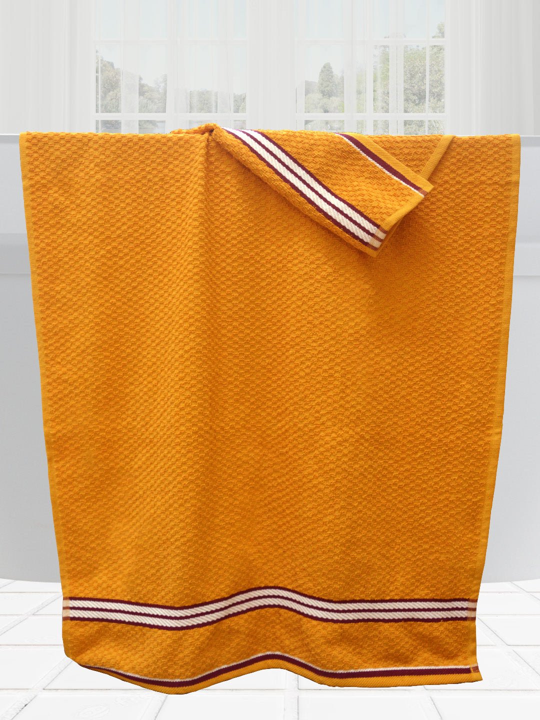 Yellow Popcorn Textured Solid Bath Towel by Athom Living - Athom Living