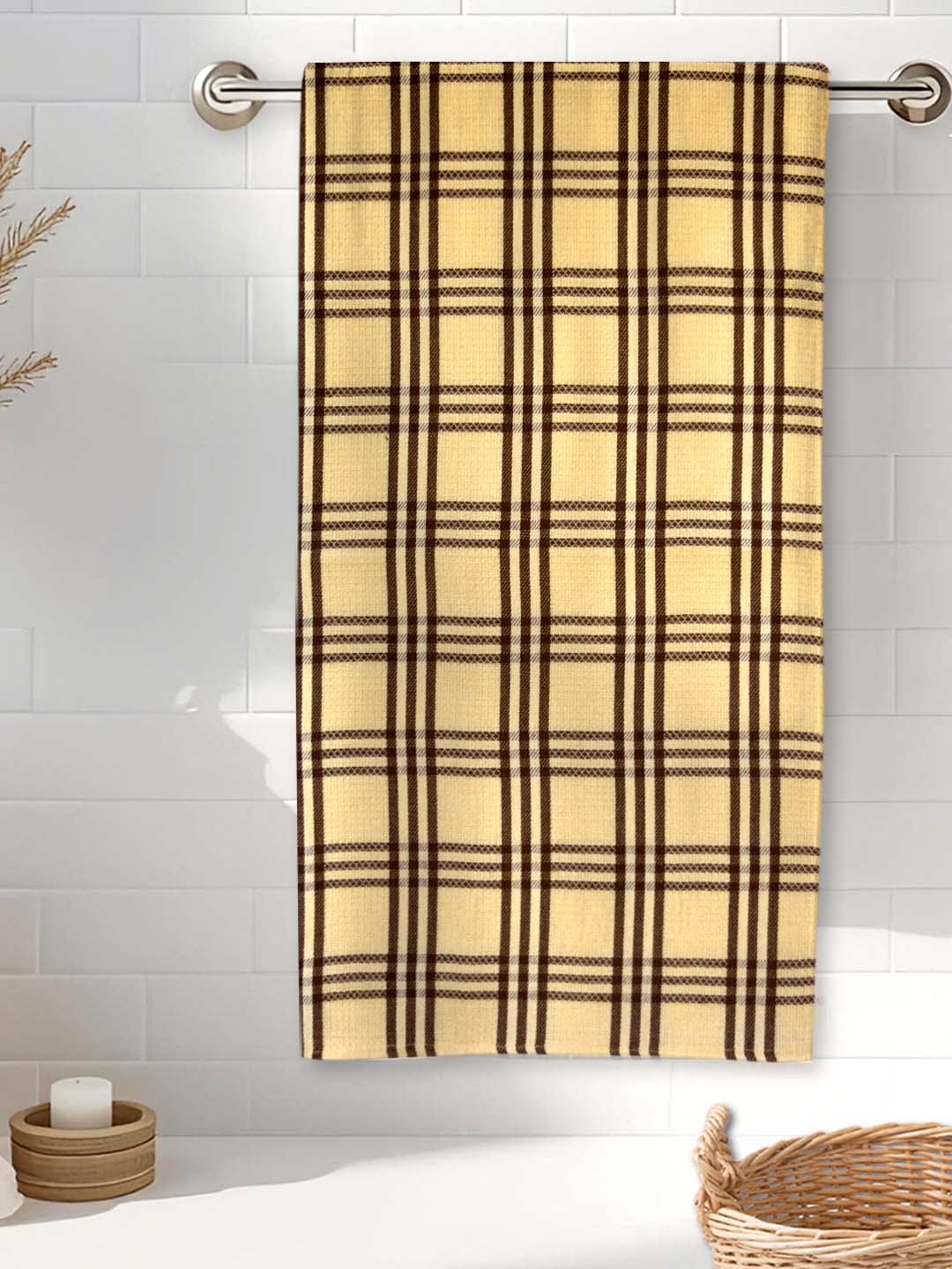 Yellow Premium Waffle Cotton Bath Towel by Athom Living - Athom Living