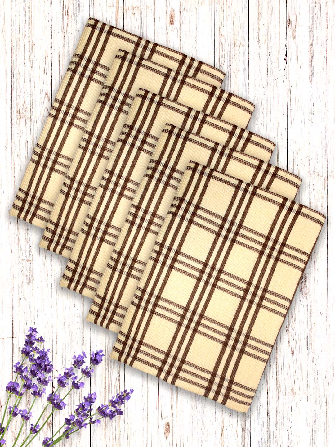 Yellow Premium Waffle Cotton Bath Towel (Pack of 5) by Athom Living - Athom Living