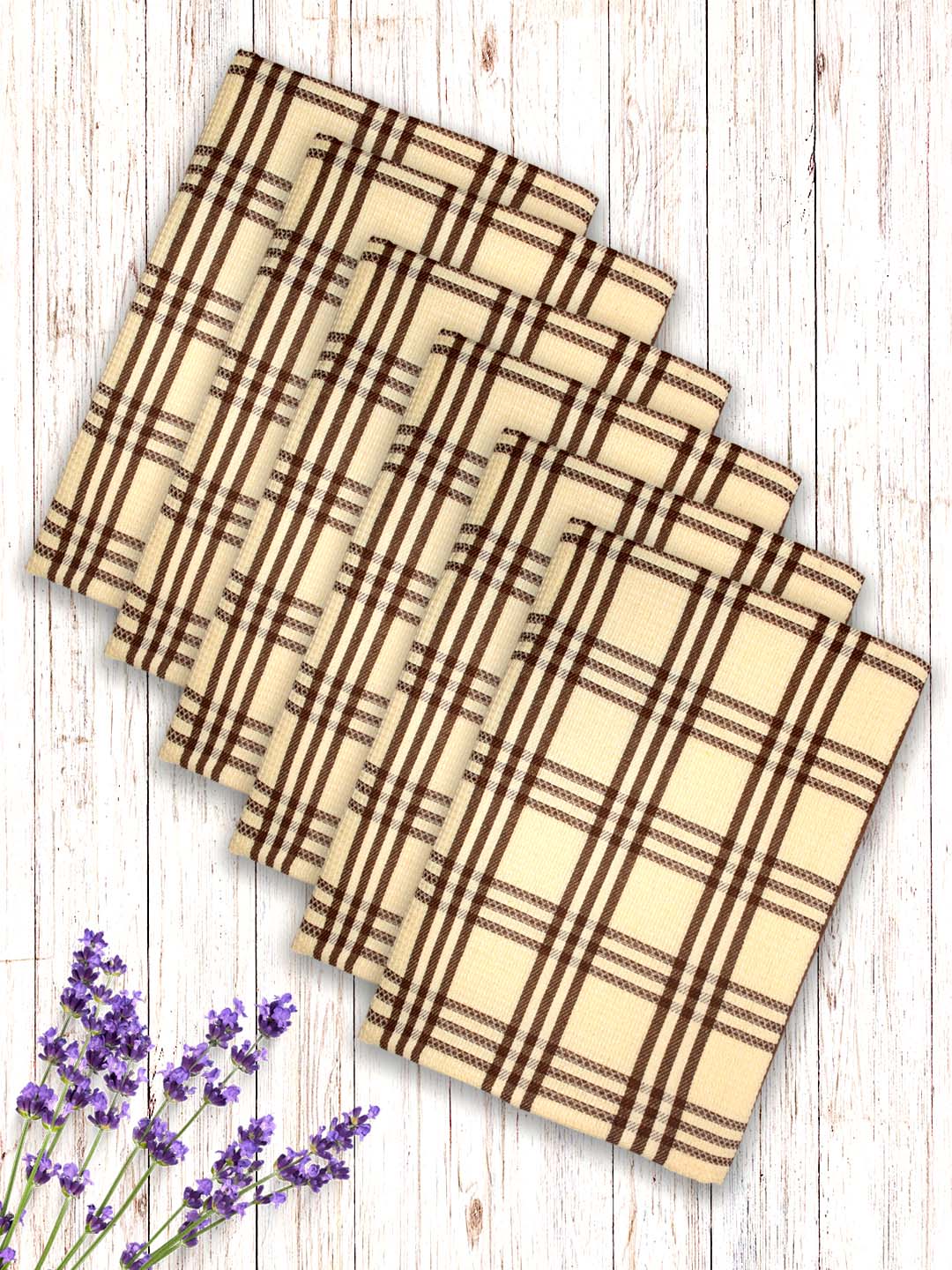 Yellow Premium Waffle Cotton Bath Towel (Pack of 6) by Athom Living - Athom Living
