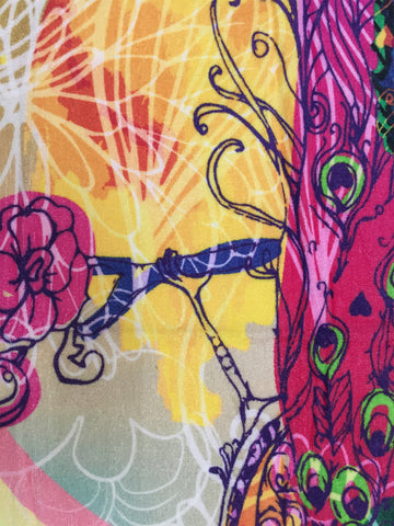Athom Living Colour Your Life Vibrant Cotton Printed Bath Towel- Large