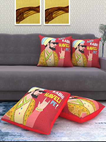 Athom Living Indie Aao Kabhi Haveli Pe! Printed Filled Cushion 40x40cm / 16x16