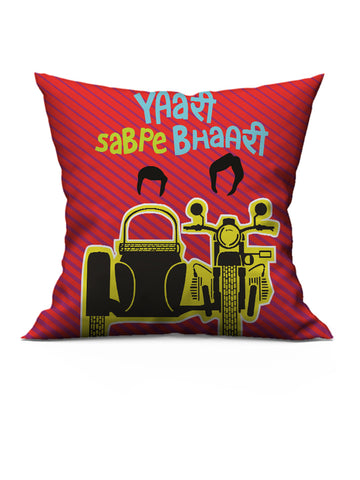 Athom Living Indie Teri Yaari Sabpe Bhaari Printed Filled Cushion 40x40cm / 16x16
