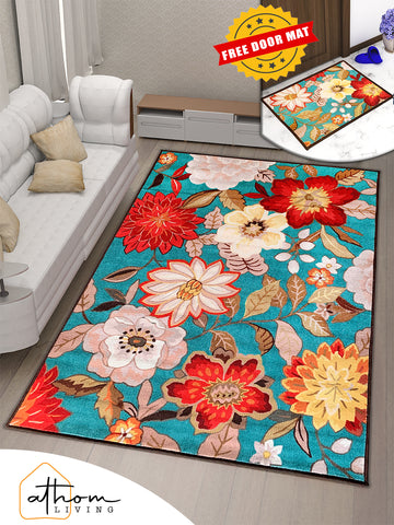 Athom Trendz Floral Love Premium Anti Skid Carpet 150x240 cm