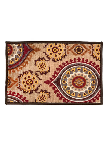 Athom Living Persian Maroon Premium Anti Slip Printed Door Mat