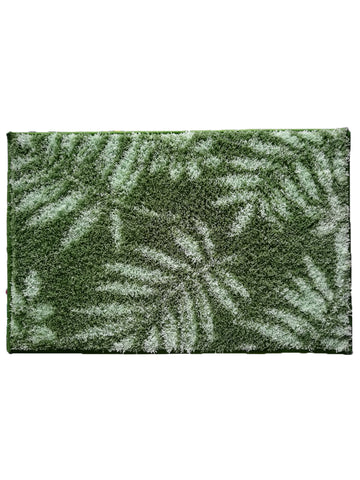 Athom Living Green Leaf  Micro Designer Soft Anti Slip Bath Mat