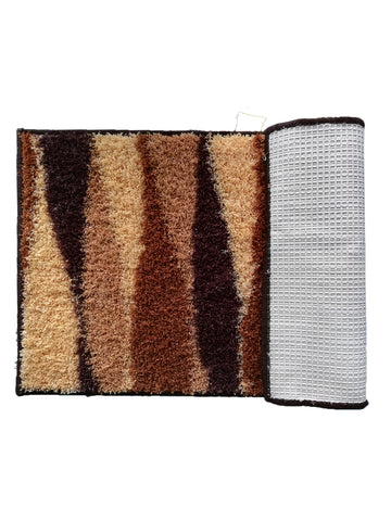 Athom Living Beige Micro Designer Soft Anti Slip Bath Mat