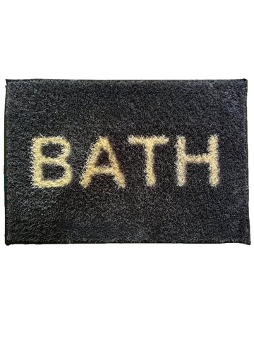 Athom Living Black Micro Designer Soft Anti Slip Bath Mat