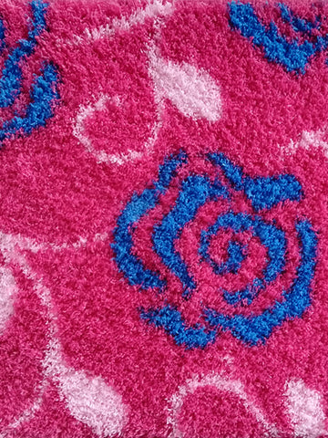 Athom Living Pink Flower Micro Designer Soft Anti Slip Bath Mat