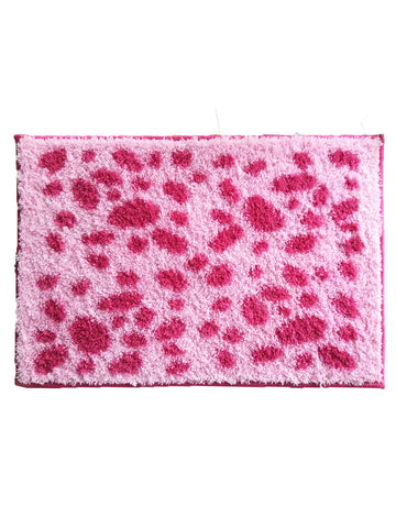 Athom Living Pink Dotted Micro Designer Soft Anti Slip Bath Mat