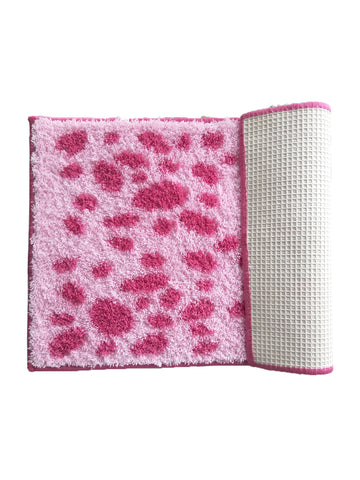 Athom Living Pink Dotted Micro Designer Soft Anti Slip Bath Mat
