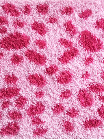 Athom Living Pink Dotted Micro Designer Soft Anti Slip Bath Mat