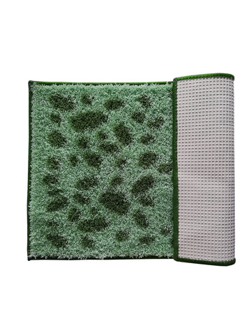 Athom Living Green Dotted Micro Designer Soft Anti Slip Bath Mat