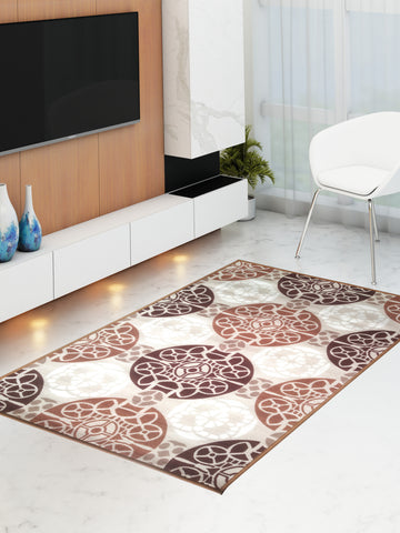 Athom Living English Beige Premium Anti Slip Printed Carpet