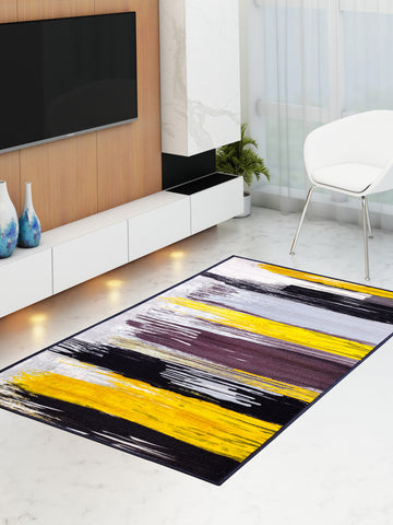 Athom Living Canvas Yellow Premium Anti Slip Printed Carpet