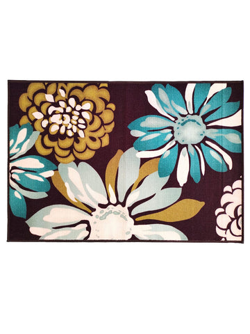 Athom Trendz Flower Canvas Premium Anti Skid Carpet 150x240 cm