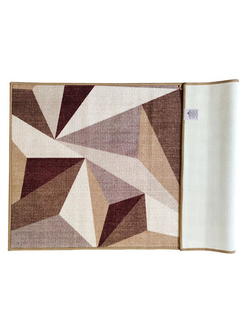 Athom Living Distressed Beige Premium Anti Slip Printed Carpet
