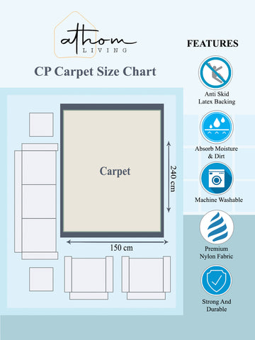 Athom Trendz Check Mat Premium Anti Skid Carpet 150x240 cm