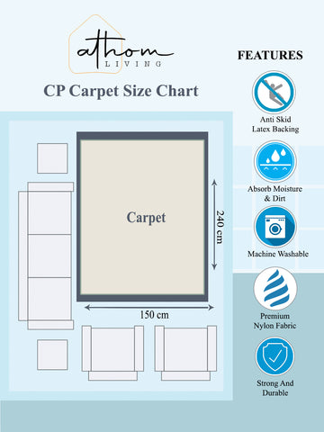 Athom Living Distressed Beige Premium Anti Skid Carpet 150x240 cm