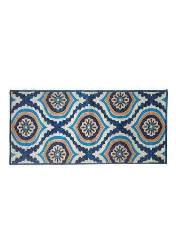 Athom Living Ikat Blue Premium Anti Skid Runner Carpet 55x140 cm