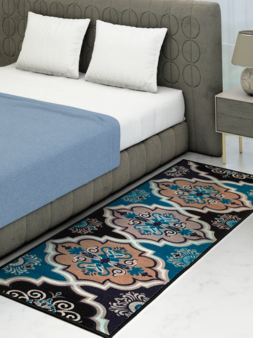 Athom Living Contemporaray Blue Premium Anti Slip Printed Runner Carpet