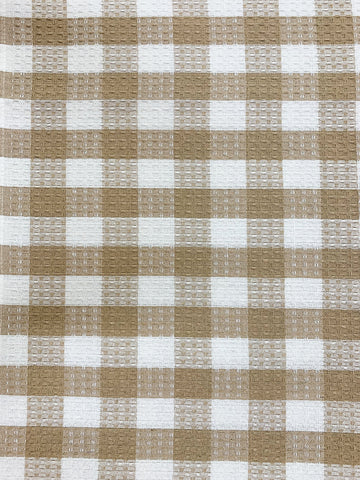 Athom Living Ecosaviour Premium Cotton Bath Towel Beige Checkers- Large
