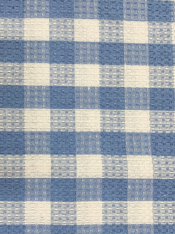 Athom Living Ecosaviour Premium Cotton Bath Towel Blue Checkers- Large
