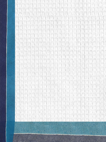 Athom Living Waffle Border Light Weight Woven Cotton Bath Towel- Large