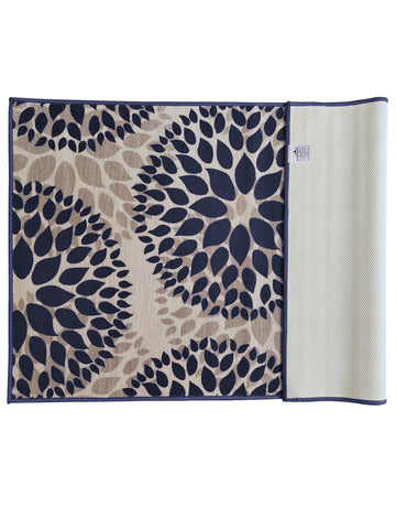 Athom Living Drop Blue Premium Anti Slip Printed Doormat, Runner & Carpet Set