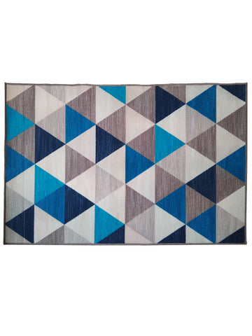 Athom Living Angel Blue Premium Anti Slip Printed Doormat, Runner & Carpet Set