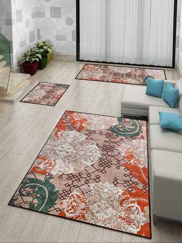 Athom Living Aristrocrat Premium Anti Slip Printed Doormat, Runner & Carpet Set