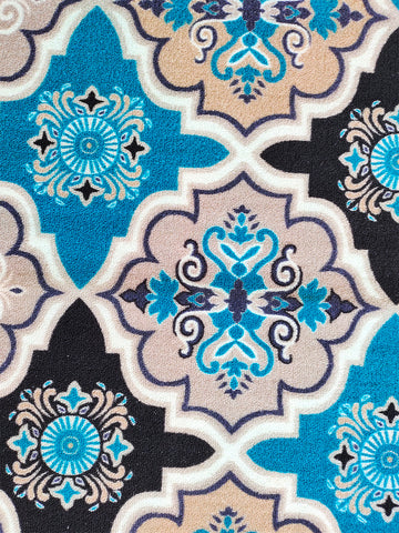 Athom Living Contemporaray Blue Premium Anti Slip Printed Doormat, Runner & Carpet Set