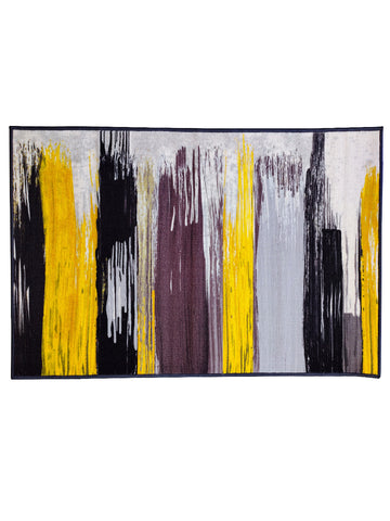 Athom Living Canvas Yellow Premium Anti Slip Printed Doormat, Runner & Carpet Set