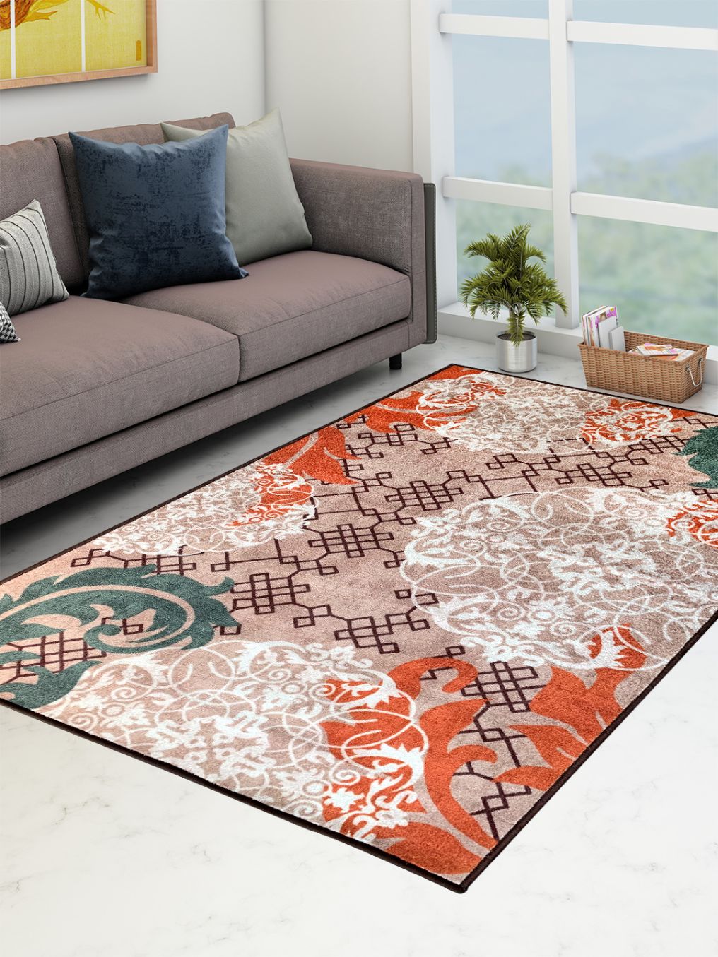 Aristocrat Premium Anti-Slip Printed Carpet by Athom Living, featuring premium material, intricate patterns, and safe anti-slip backing, a beautiful Carpet to elevate your home décor.